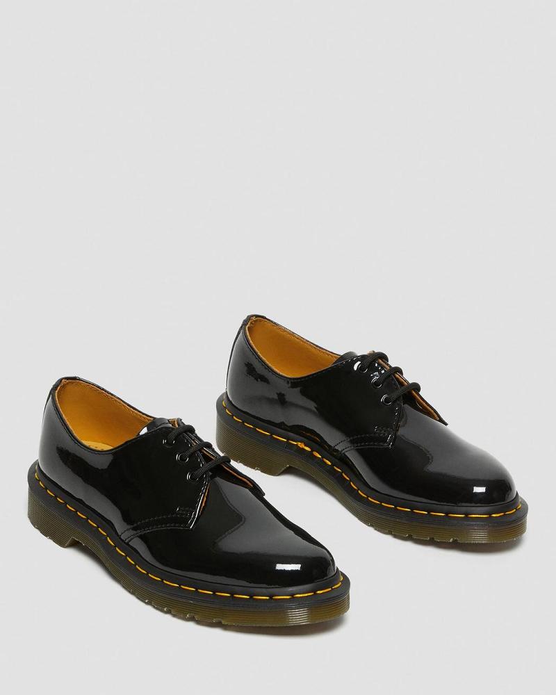 Dr Martens 1461 Lak Læder Oxford Sko Dame Sort | DK 363FDN